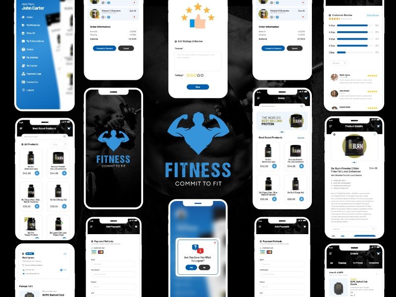 Sport Fitness App UI Kit freebie for Figma and Adobe XD