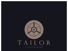 tailor logo icon illustration template combination of buttons for clothes, thread and sewing machine, for clothing product design, convection companies, fashion in vector form