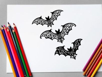 Dekorative Fledermaus-Silhouetten für Halloween oder Gothic-Design