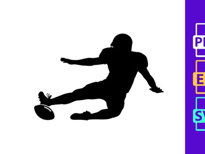 Rugby player kicking ball in mid action dynamic movement