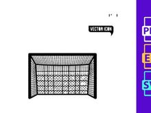 Soccer goal net illustration with western logo