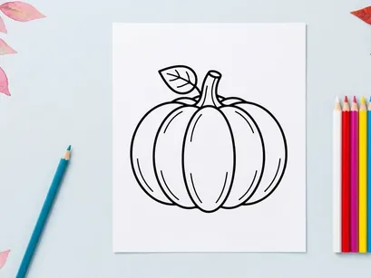 Pumpkin with leaf, autumn harvest symbol. Seasonal vegetable for cooking and decoration.
