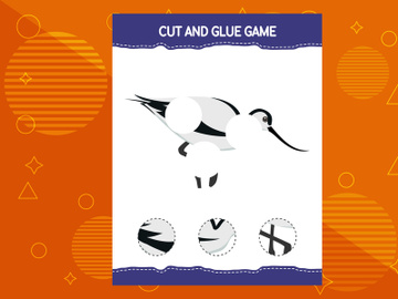 10 Pages Cut and glue game for kids with birds. Cutting practice for preschoolers. Education worksheet. preview picture