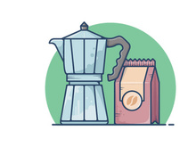 Italian Coffee Maker Illustration