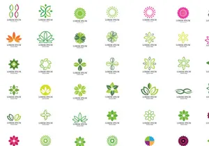 Flower decoration ornament leaf logo vector