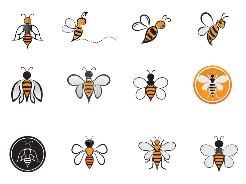 Bee animal vector logo element