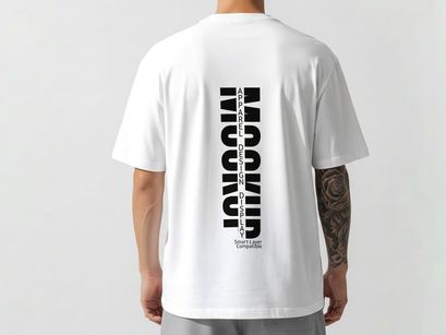 Mens T-shirt Mockup Front View And Back View