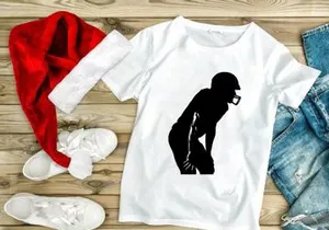 American football player in ready position silhouette