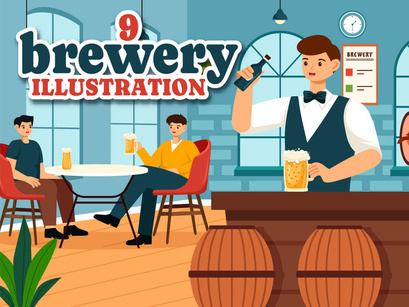 9 Beer Brewery Illustration