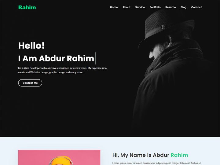 Rahim Personal Portfolio HTML5 Template