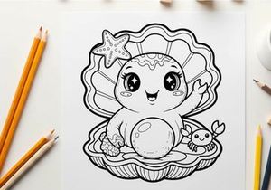 Cute ghost holding crystal ball with bunny vector illustration