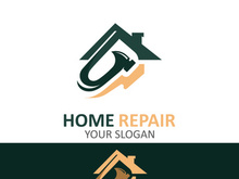 Home repair logo design vector with handyman service construction vector