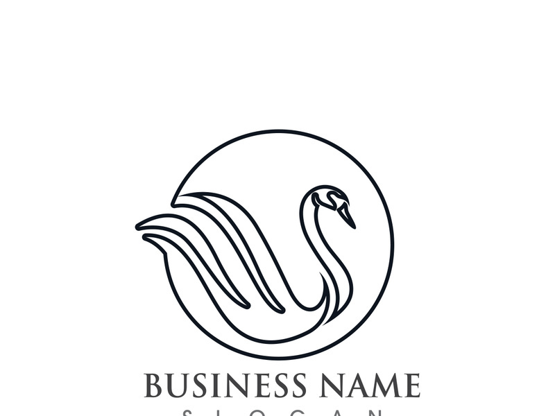 Swan logo and symbol vector