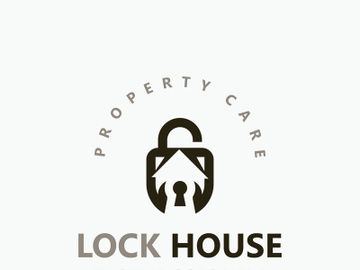Lock House secure logo design, smart key home vector concept template preview picture