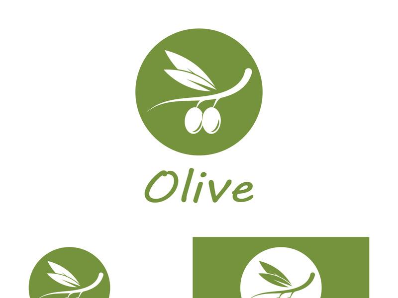 Branched olive fruit logo with creative idea.