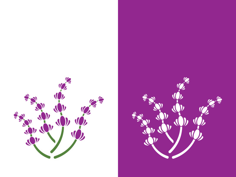 Fresh lavender flower logo vector flat design