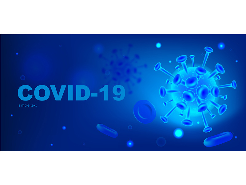 Coronavirus cell realistic vector banner template