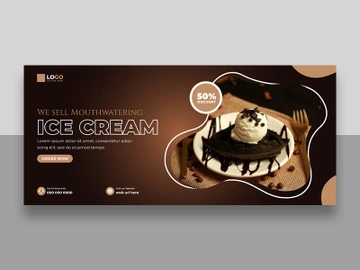 Ice Cream Shop Facebook Cover Ver-3 preview picture
