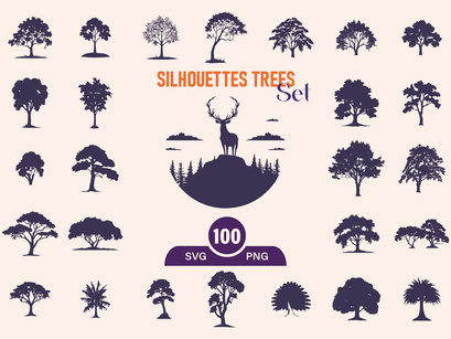 Trees Silhouettes Set