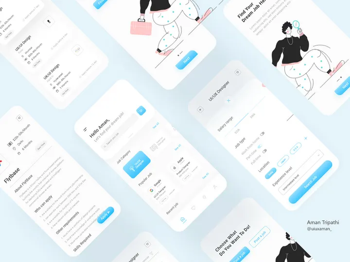 Job finder app ui kit preview picture