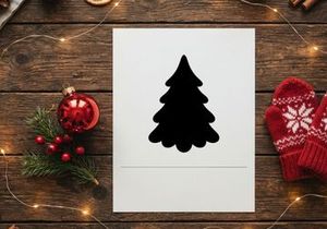Black Christmas tree silhouette icon isolated on white background for holiday design