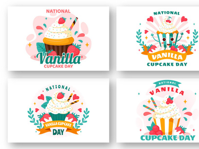 11 National Vanilla Cupcake Day Illustration