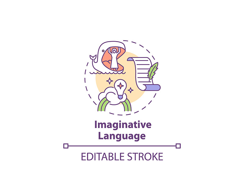 Imaginative language concept icon