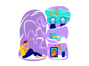 Depression flat concept vector illustration preview picture