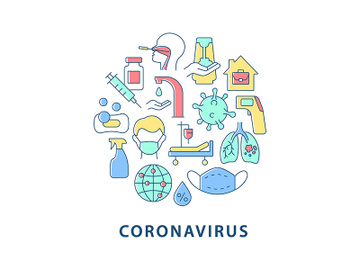 Coronavirus abstract color concept layout with headline preview picture