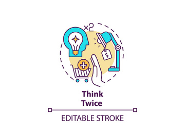 Thinking twice concept icon preview picture