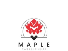 Maple leaf style logo simple design graphic illustration