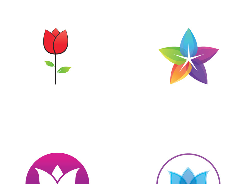 Colorful lotus flower logo design.