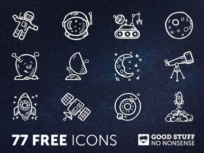 Space Icons - Hand Drawn