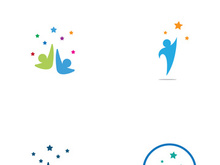 People star logo design to achieve a success or dream.