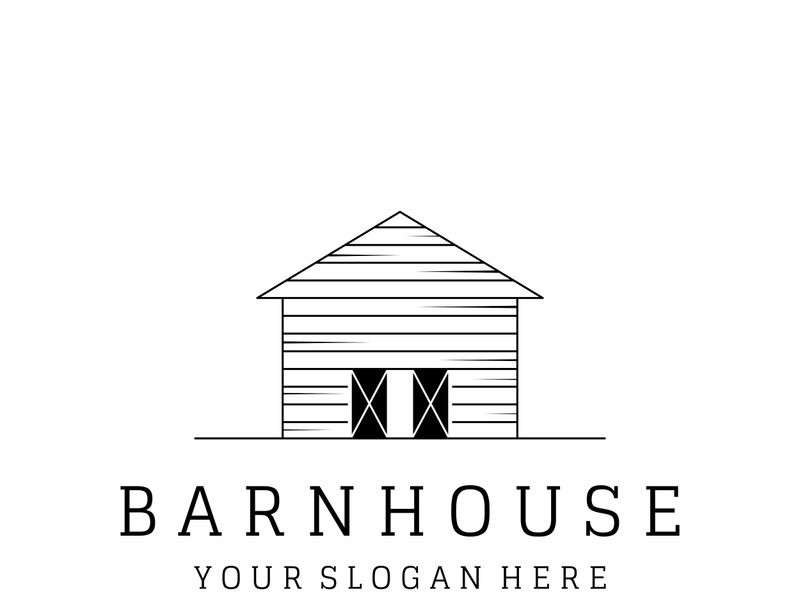 Logo design of organic farm house or barn or barn and animal farmhouse vintage.Vintage country logo.