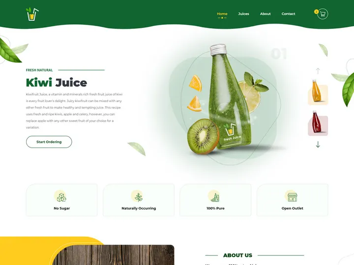 Natural Fruit Juice Web Design
