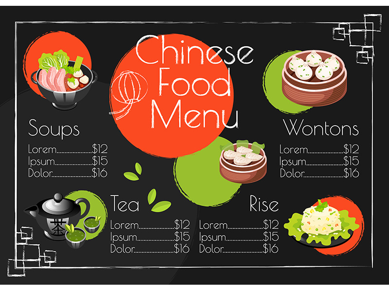 Chinese food menu template