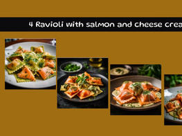 Ravioli with salmon and cheese cream preview picture
