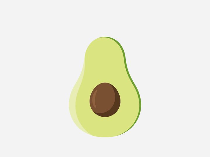 Avocado fruit logo template, healthy food symbols