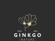 Ginkgo biloba leaf logo. can be used for herbal health products modern style logo design template