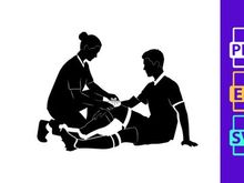 First aid being administered to an injured person on the ground