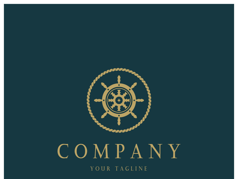 The cruise logo,ship steering logo, boat, yacht, rope, maritime, anchor. Logo for business, sailor, sailing, tourism