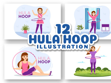 12 Playing Hula Hoop Illustration preview picture