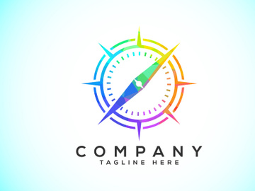 Polygonal Compass Concept Logo Design. Compass Low Poly Logo sign and symbol. Coastal icon preview picture