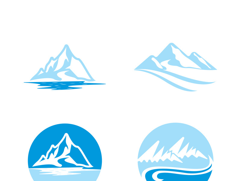Mountain icon logo template vector illustration design