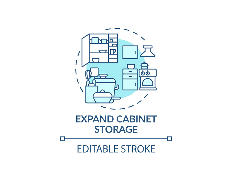 Expand cabinet storage concept icon