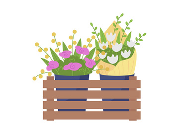 Flower kiosk semi flat color vector object preview picture