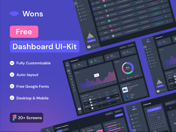 Free Admin Dashboard UI Kit - Figma preview picture