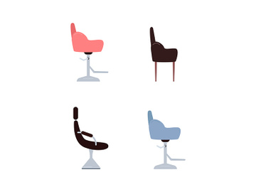 Customer seat flat color vector objects set preview picture