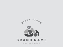 Stone logo template design simple elegant product brand natural element